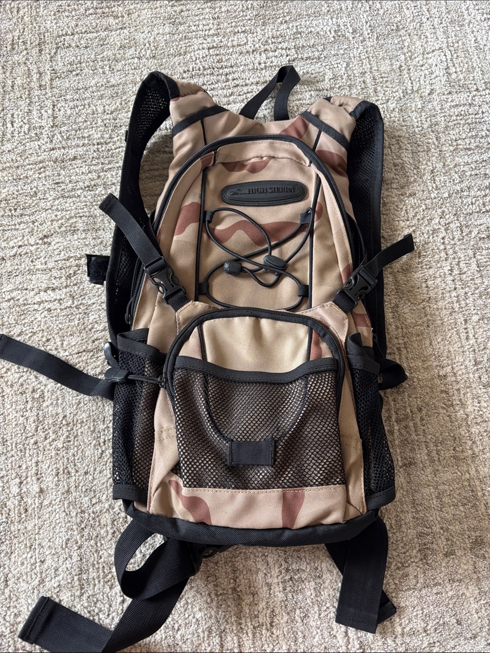 High Sierra Tan and Brown Camo Daypack Backpack